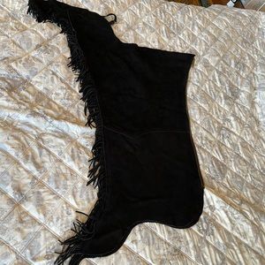 New black suede western show chaps XL